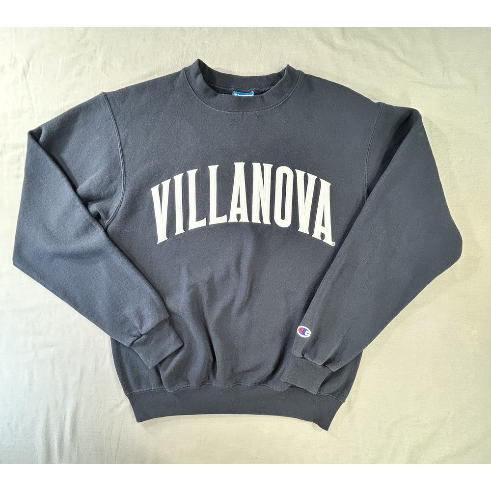 Champion Eco Fleece Villanova Crew Neck Navy Sweatshirt Men's Small College